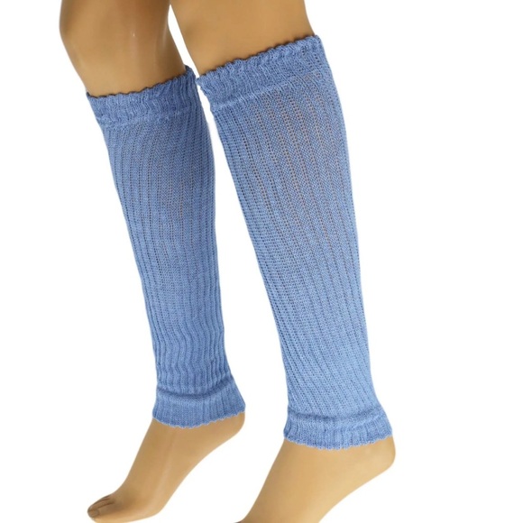Blue Knitted Leg Warmers - Picture 2 of 6